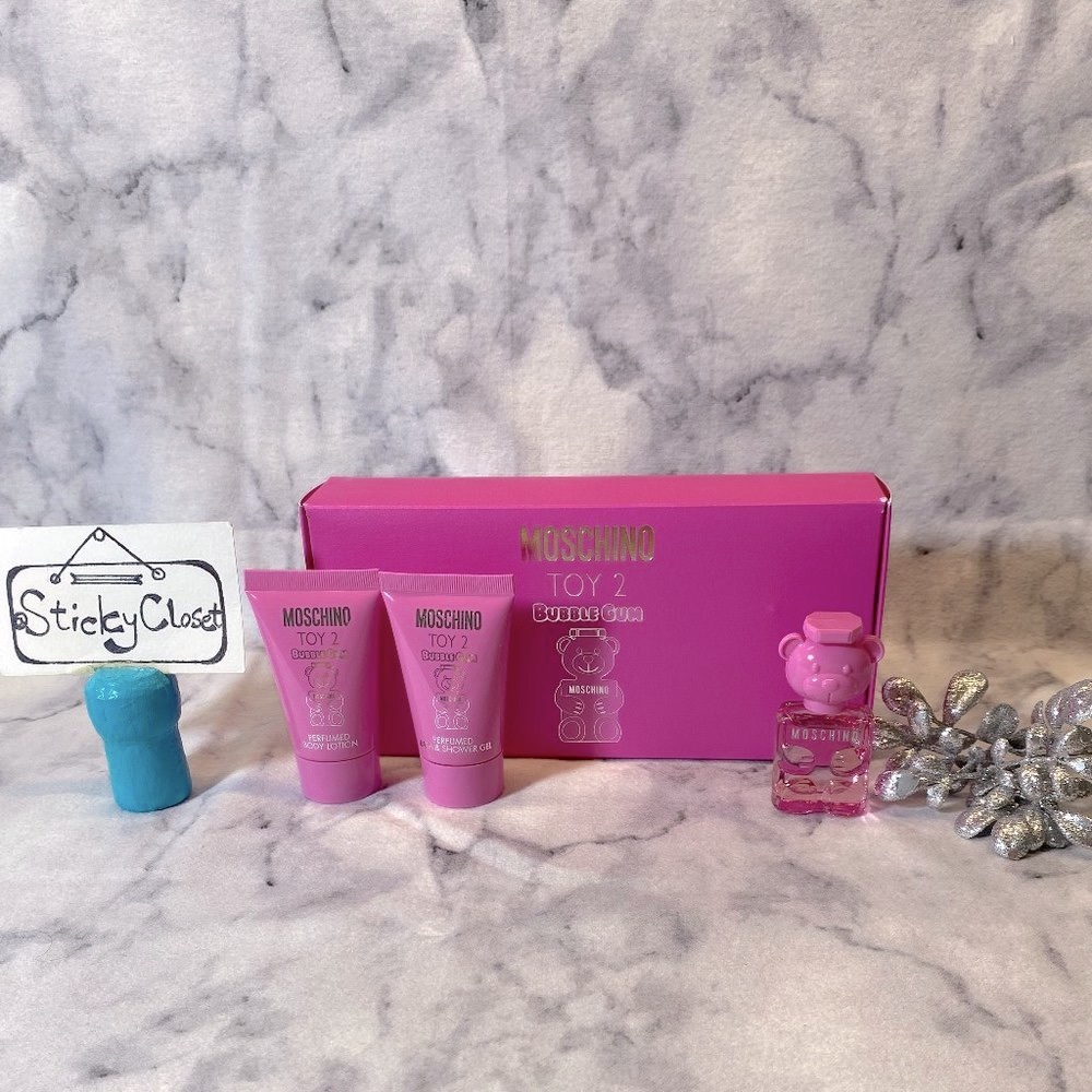 Moschino Set-Toy 2 Bubble Gum EDP,Body Lotion,Shower Gel-5ml,25ml-3pc-BOXED-NEW
